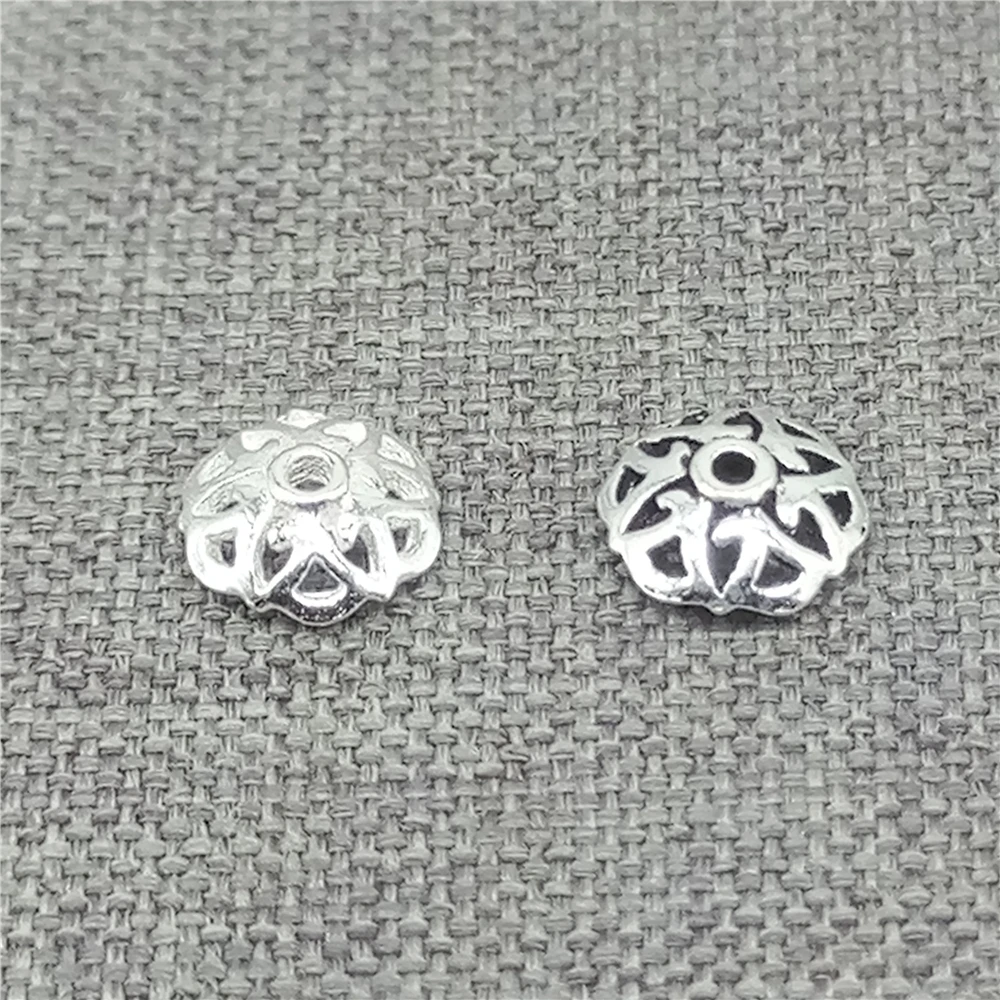 

30pcs of 925 Sterling Silver Flower Bead Caps Spacer for Bracelet Necklace 6mm