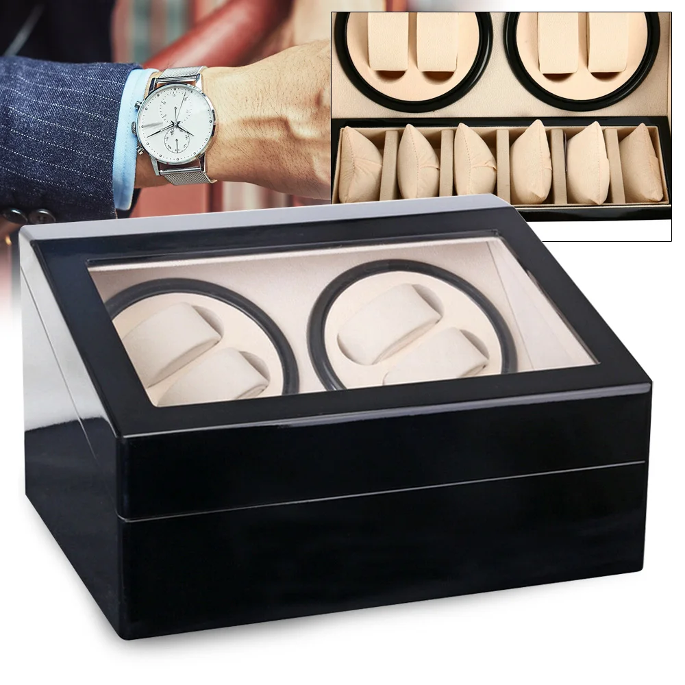 Bymaocar Watch Winder Box Luxurious Automatic Watch Turner Watch Display Case Storage Box Rotating Mute Display Box