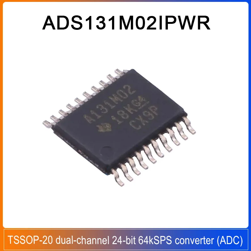1/5/20PCS ADS131M02IPWR TSSOP-20 ADS131M02 ADS131M02I ADS131M0 dual-channel 24-bit 64kSPS analog-to-digital converter (ADC) chip