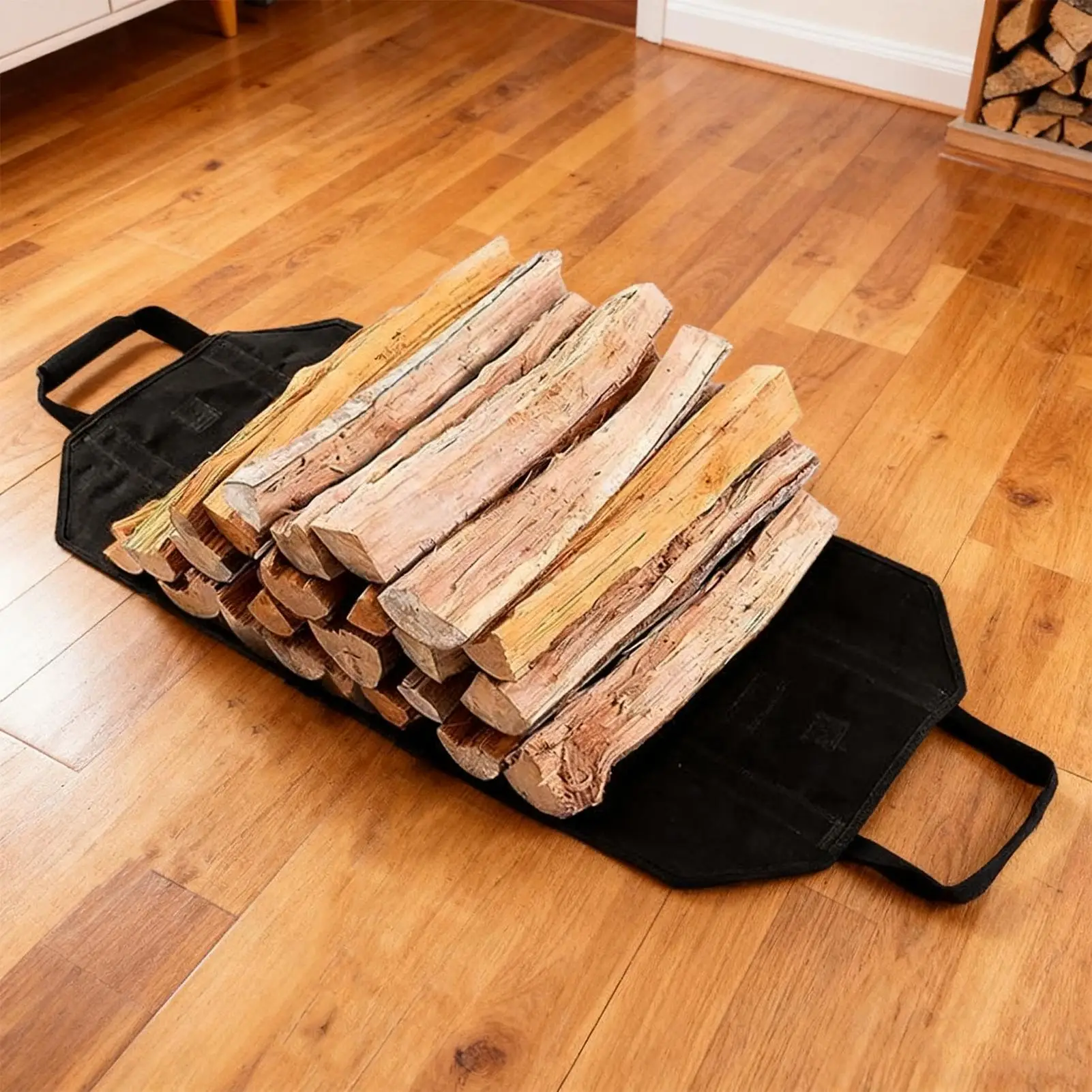 Wood Carrier for Firewood Waterproof Large Tote Outdoor Firewood Log Carrier Tote Bag for Indoor Outdoor Camping Campfire Stove