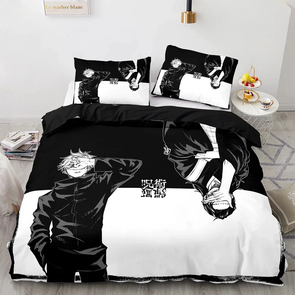 

Jujutsu Kaisen Bedding Set Single Twin Full Queen King Size Anime Bed Set Aldult Kawaii Kid Bedroom Duvetcover Sets 3D Print 043