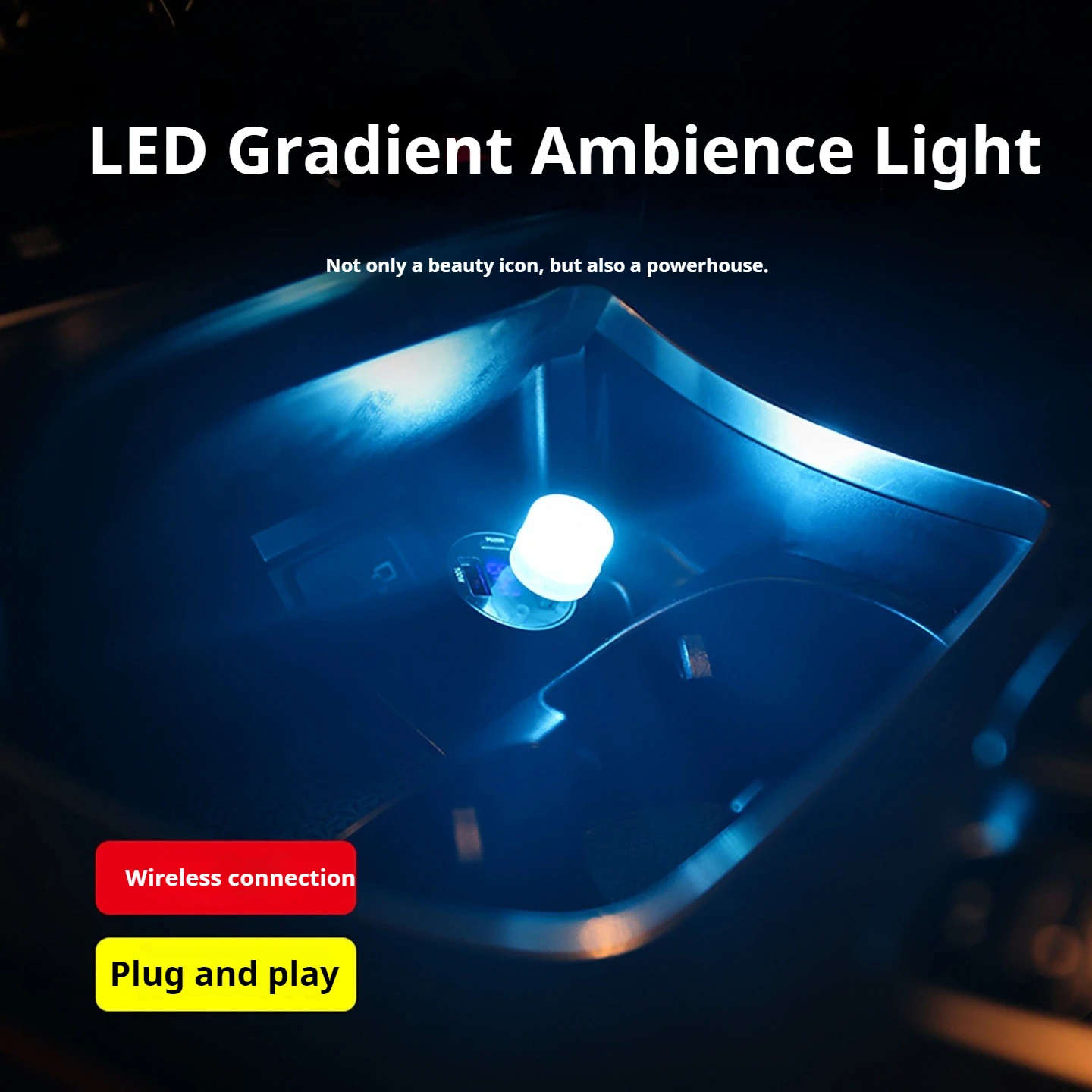 

2PCS Universal Mini Car Atmosphere Light Usb Color Gradient Night Light Led Decorative Lamp Car Interior Lighting