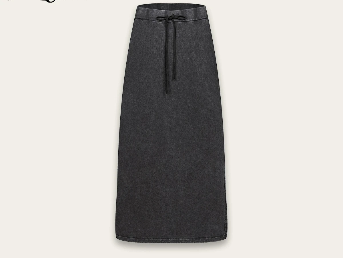 

2026 Summer Retro High Street Waist Knitted Skirt Loose Lazy Temperament Straight Long Skirt Women