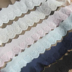 1 yard White Diy Lace Accessories Cotton Embroidery Fabrics Clothing Curtains Lace Loving Heart Width 4cm