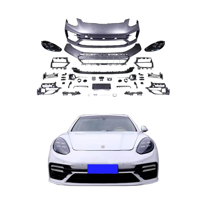 

For Porsche Panamera 2009-2016 TurboS Style Body Kit 970 971 Bumper Upgrade with New Front Headlight Modification