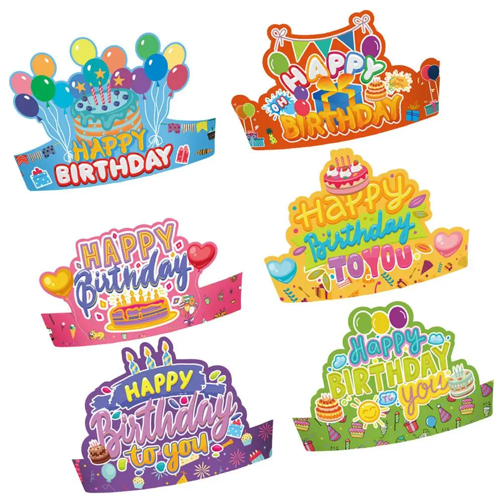 

12 Pcs Party Hats Birthday Decoration Crown Venue Setting Props for Adults 300g White Card Crowns Kids