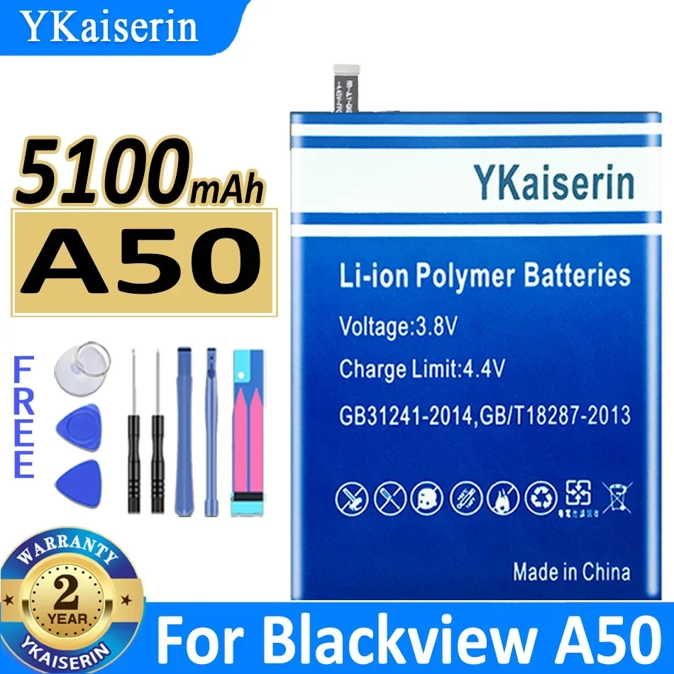 

YKaiserin A50 (LI436382JLY) A55 (Li446586JLY) 5100mAh-5500mAh Battery for Blackview A50 A55 High Capacity Battery + Track NO