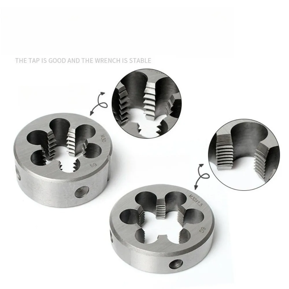 M3-M33 Metric Threading Die, Alloy Tool Steel Right Hand Round Die for Processing, Correcting or Cleaning External Threads