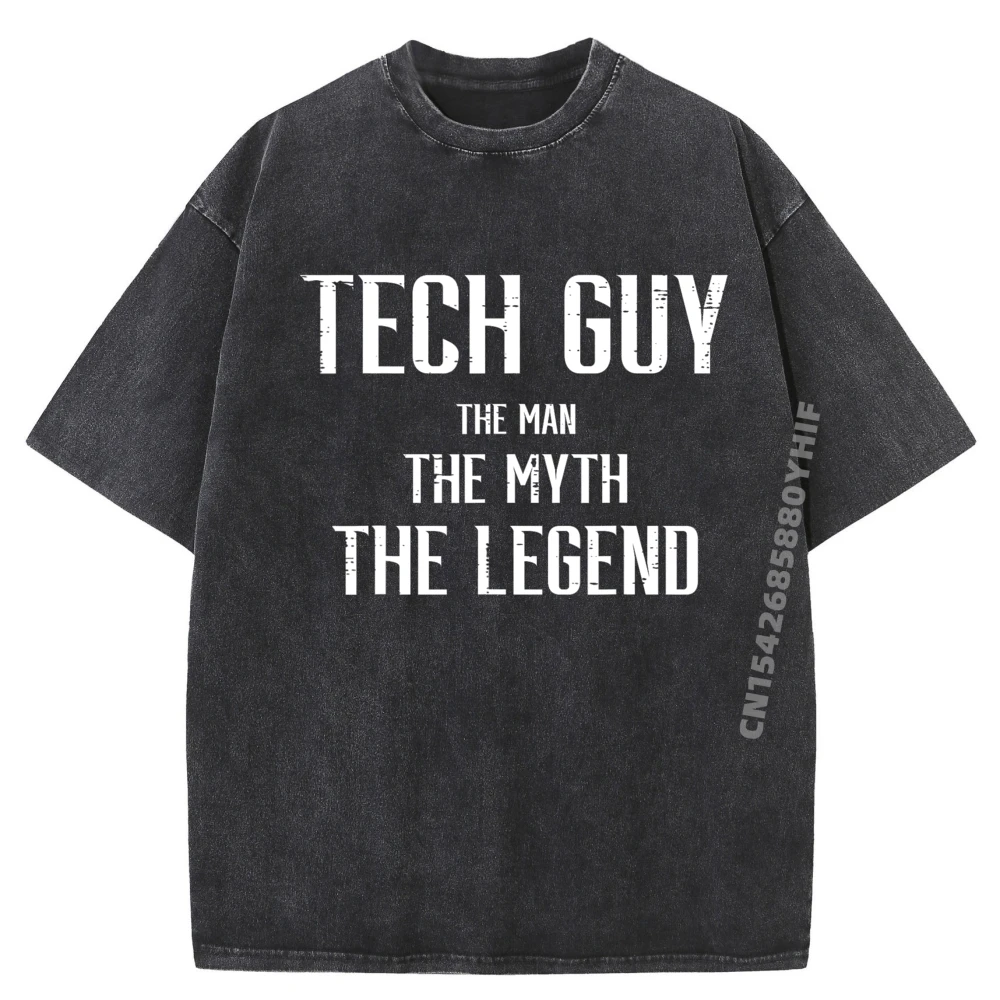 

Tech Guy The Man The Myth THe Legend It Компьютерная технология Дизайнерская одежда Мужские винтажные потертые рубашки с принтом