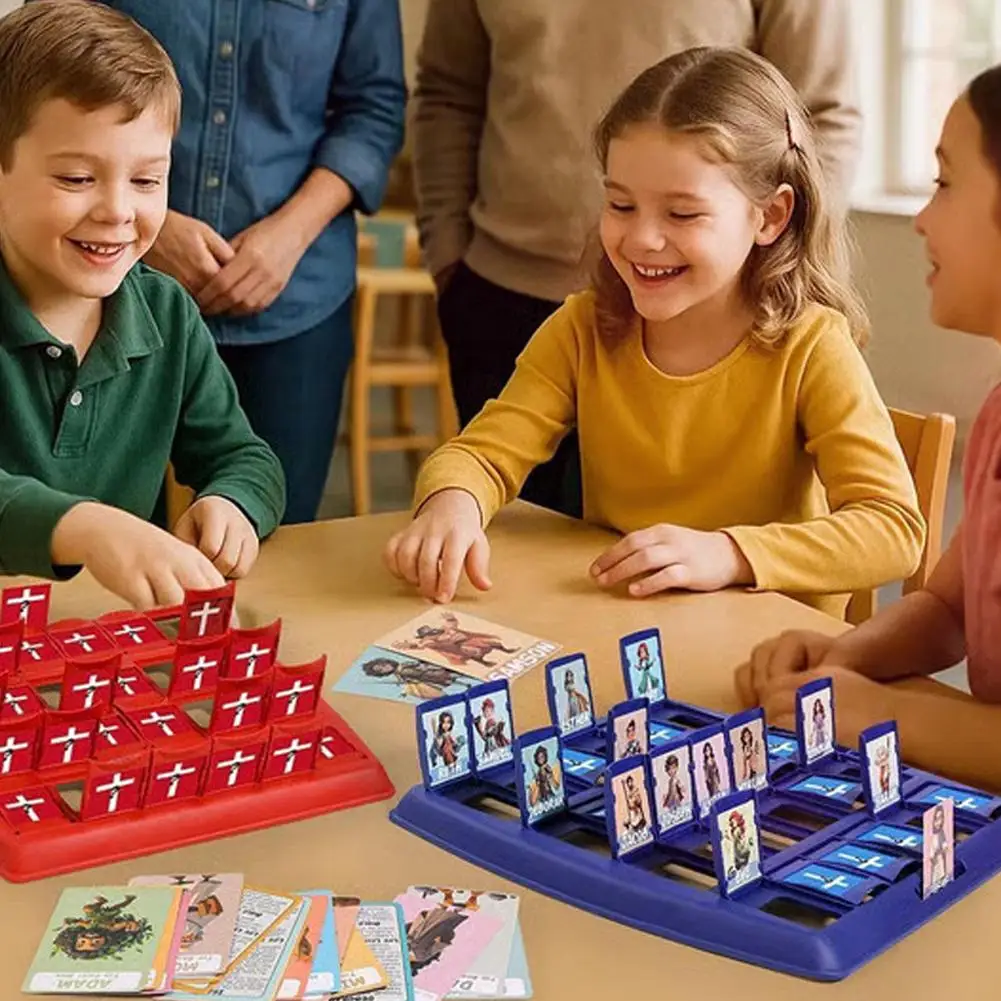 Indovina chi sono Gioco da tavolo Interazione genitore-figlio Giocattolo Ragionamento logico Puzzle per bambini Indovina me il mio personaggio Scacchiera