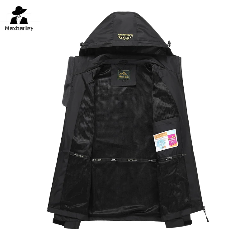 Jaqueta impermeável caminhadas para homens e mulheres, Outerwear extragrande, blusão ao ar livre, capa de chuva, Camping, Trekking, escalada, Softshell, M-8XL