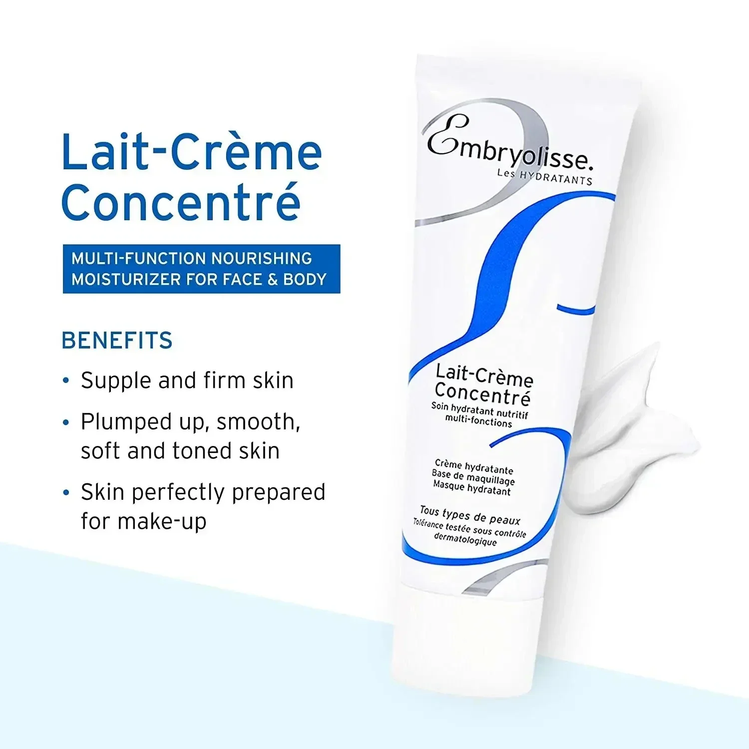 Embryolisse 농축 Lait 크림 (페이스 프라이머), 메이크업 프라이머 영양 모이스처라이저, 모든 피부 타입용 스킨 케어 크림, 10 개