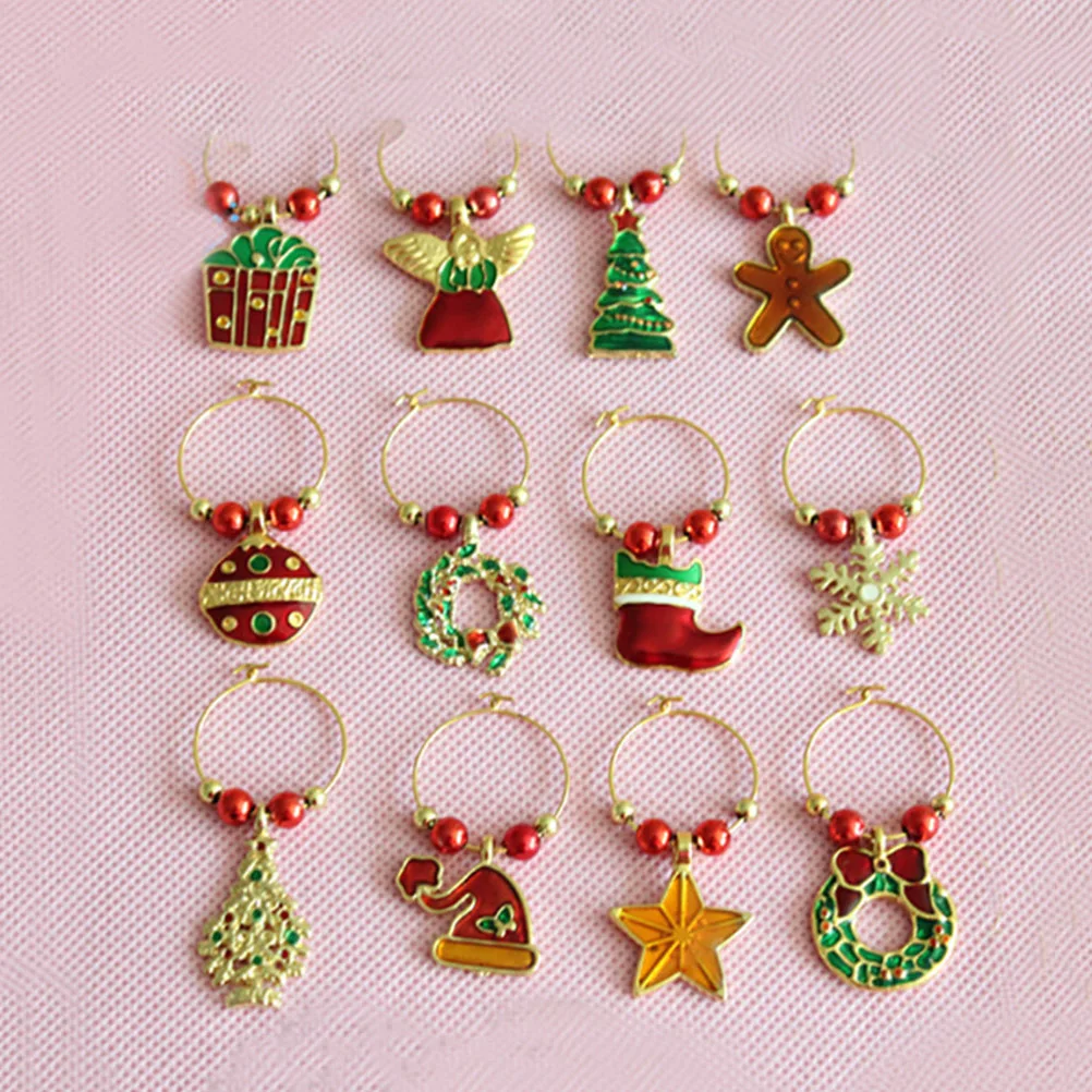 

6Pcs Wine Glass Charms Christmas Theme Exclusive Design Prevent Interchange Drink Markers Party Favors Decoration