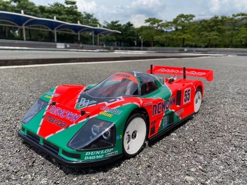 Skala 1/10 na samochód Mazda 787B bezbarwna obudowa z tylny spoiler dla Rc drift 257mm rc podwozie Tamiya tt02 modernizacja kyosho fazer