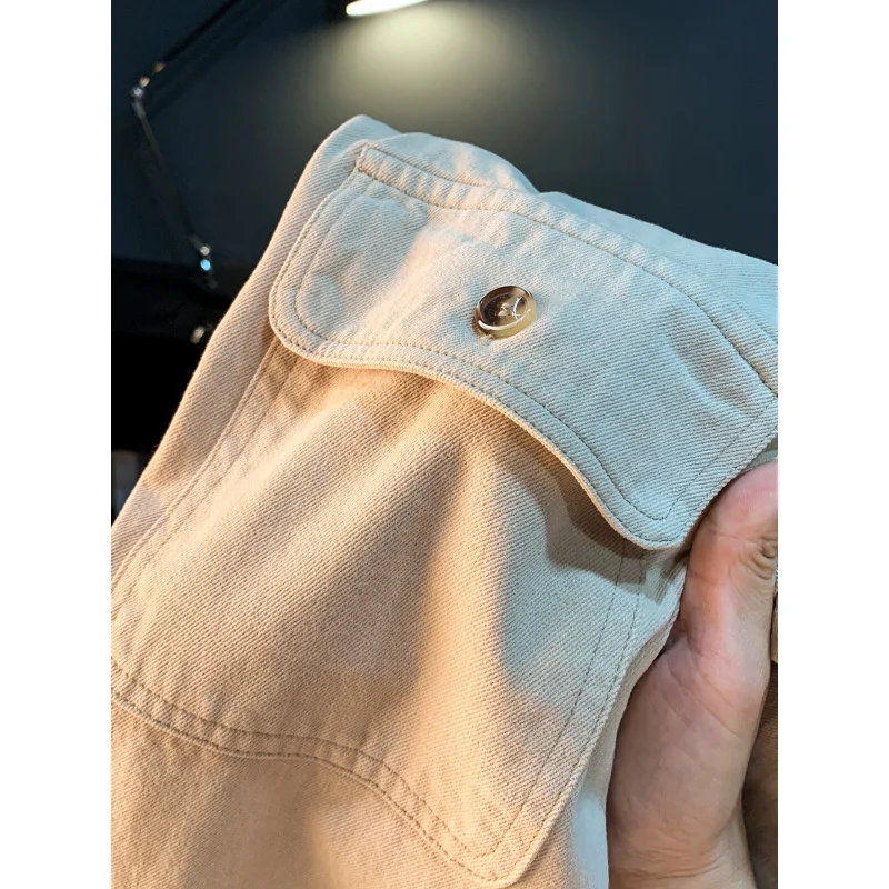 خريف جديد قميص سترة الرجال ملابس العمل الرجعية فضفاضة قميص زائد حجم اللون منعت طوق الملابس #3