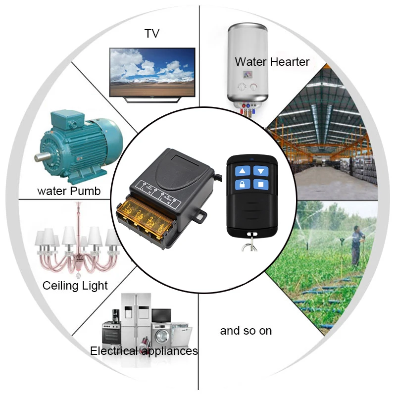 리모컨 스위치 릴레이 리시버 모듈 및 송신기, 물 펌프 차고 문짝, 433Mhz, DC 12-75V, AC 85-250V, 220V, 1CH 30A RF