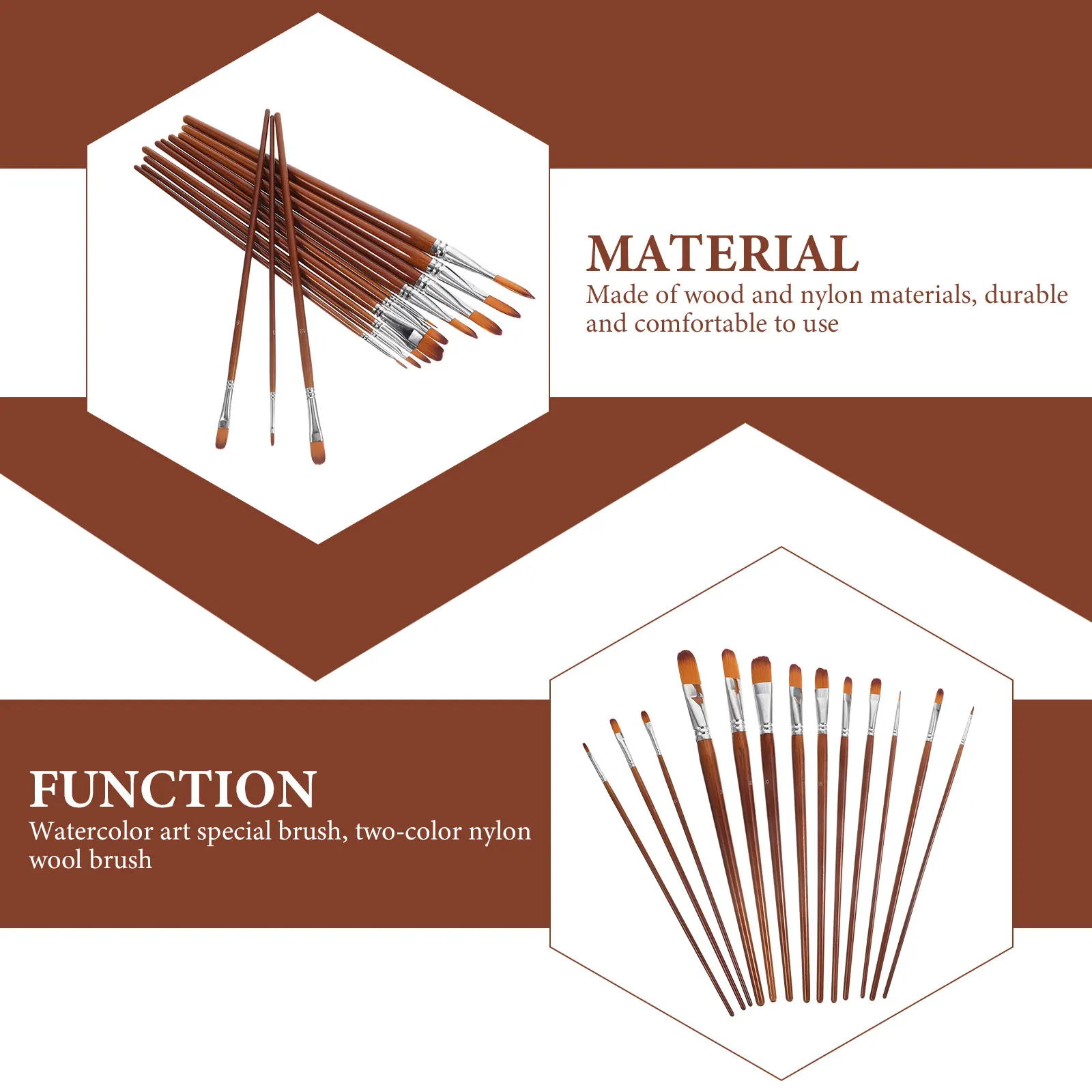 

s Paint Brush Two-color Nylon Hair Kit Painting Brushes for Watercolor Pigment Paintbrushes