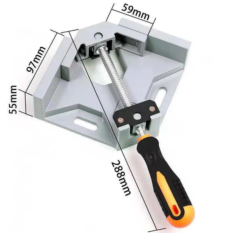 Morsetti a clip angolari ad angolo di 90 gradi da 68 mm per la lavorazione del legno Foto Cornice in vetro Morsetto ad angolo retto angolare per