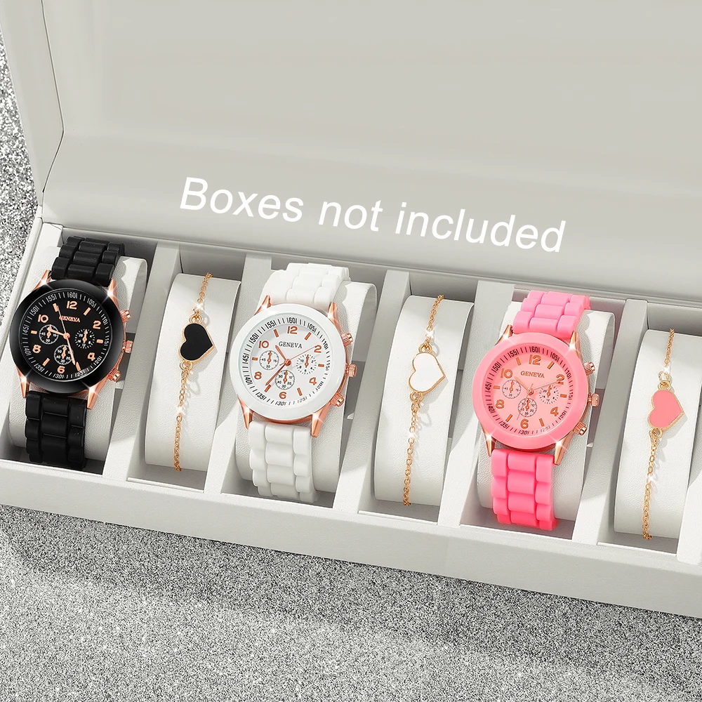 6Pc Trendy Latest Elegant And Fashionable Quartz Watch, Ideal Gift For Friends And Family On Valentine's Day, Easter, Birthdays