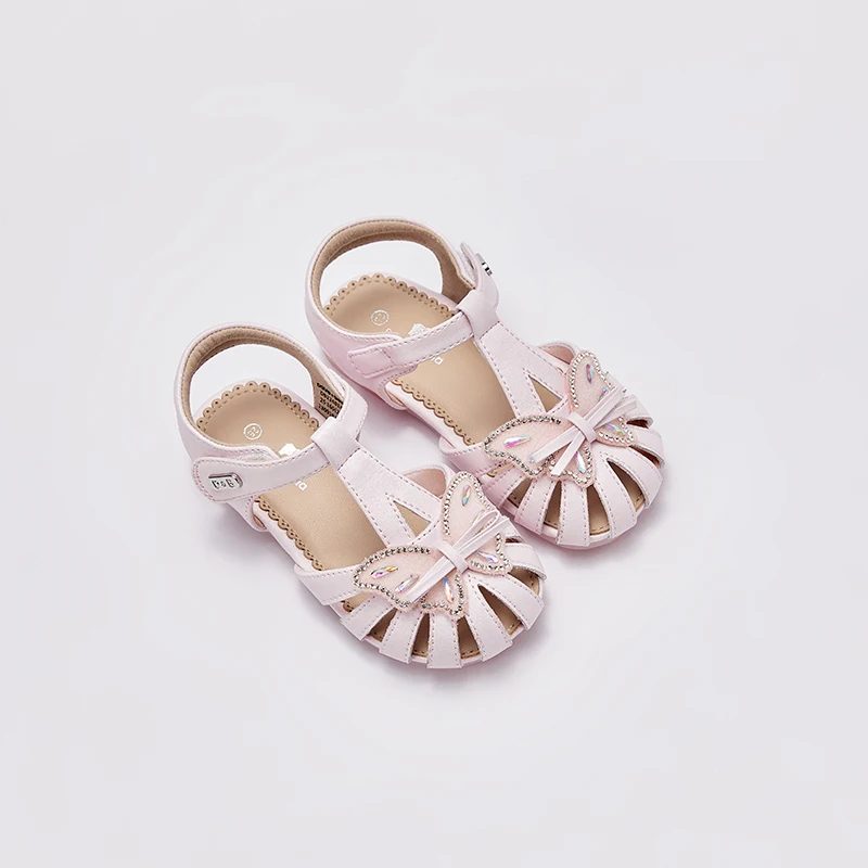 Dave Bella Summer Kids Sandals for Girls Bowknot Fashion Versatile Sweet Children Causal Party Pink Beach Shoes DB2240141