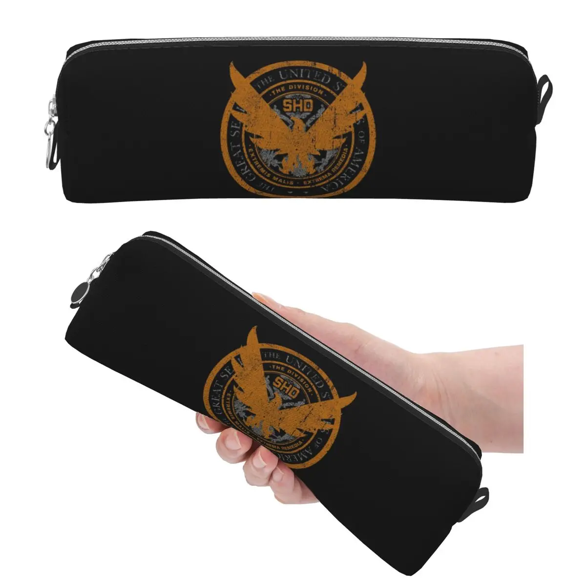 Game Tom Clancys The Division SHD Seal Pencil Cases for Student School Pen Box Pencil Bag Big Capacity Pencil Pouch Pen Holder