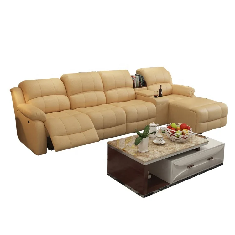 Top Quality Living Room Furnitures Leather Corner Recliner Sofa Cum Bed Chinese manufacturer