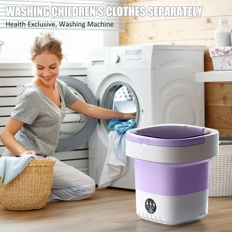 ZNOwing E-Mini Machine à Laver Portable de 12l, Améliorée avec mir à Rotation, Pliable, Petit Lave-illant pour Vêtements de Bébé