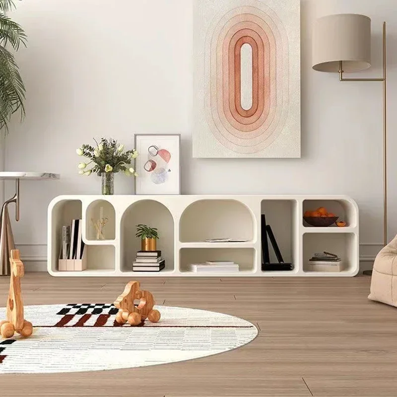 Nordic Living Room Furniture TV Stand High End Wood TV Cabinet Elegance Minimalist Cream Style