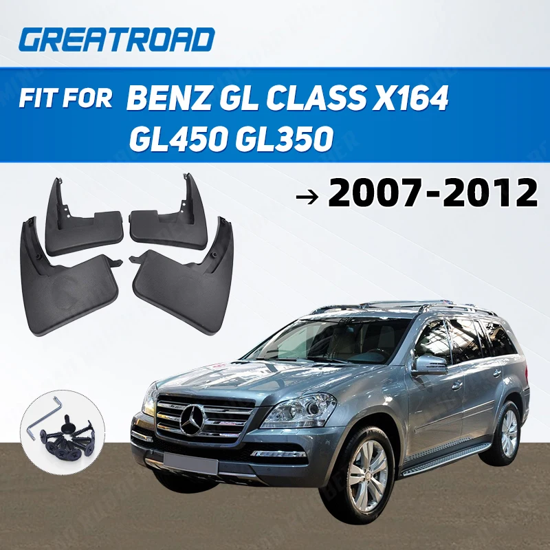 Accessories Set Molded Mud Flap Flaps For Benz GL Class X164 GL450 GL350 2007-2012 Mudflaps Splash Guards 2011 2010 2009 2008