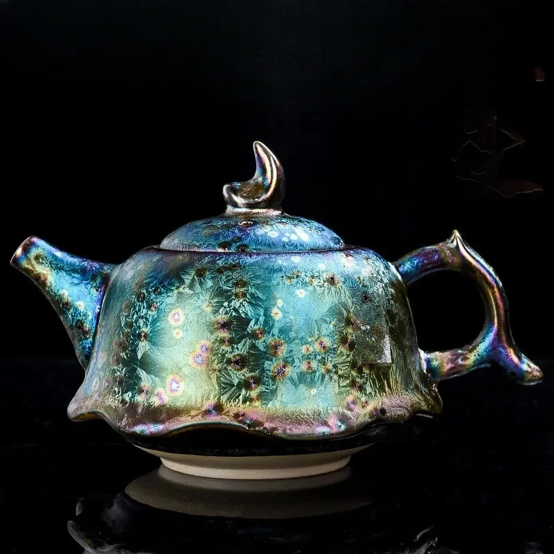 Jianzhan yao Becomes Colorful Tea Pot Ceramic Tianmu Glazed Tea Pot Home Office Creative  Maker Chinese Set Business Gift