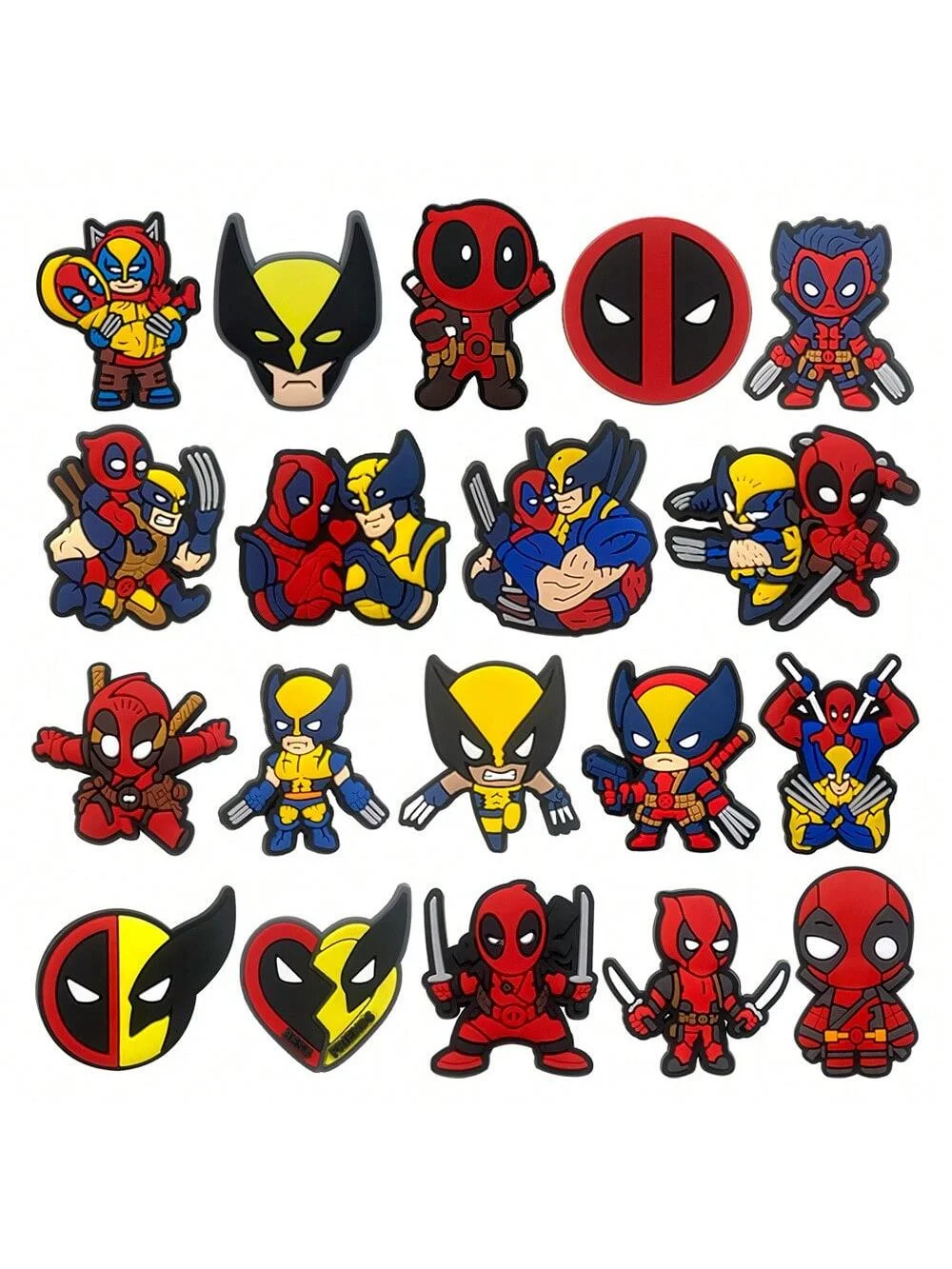 MINISO-PVC Encantos De Sapato Deadpool, Decorações Sapatos, Ornamentos De Designer, Pulseiras Fit, Presente De Natal Para Crianças, Acessórios, 9PCs, 19PCs