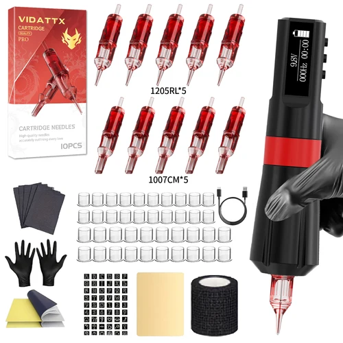 Imagen 2 del producto TRO Tattoo Kit HM170 Kit de pluma de tatuaje inalámbrico para maquillaje permanente Kit de máquina de tatuaje nuevo Kit de tatuaje con fuente de alimentación