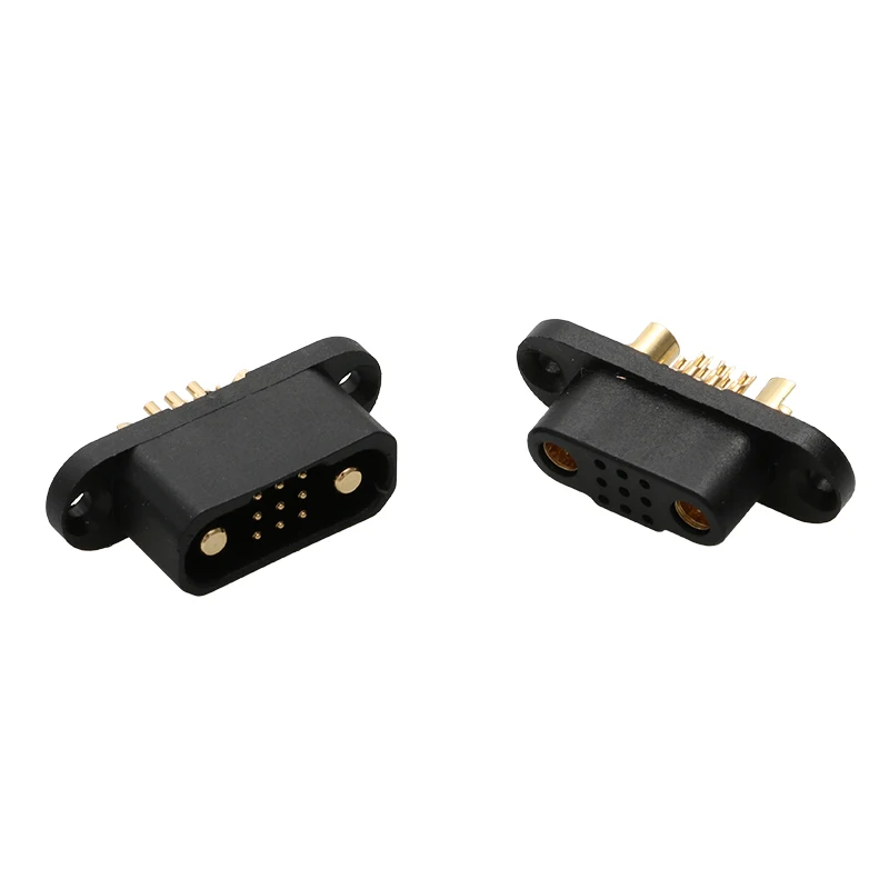 2Pairs 2+9 Pin DC 500V 3-25A Male Female Power Supply Plug Copper Plating Gold Terminal Connector for RC Model Airplane Drone