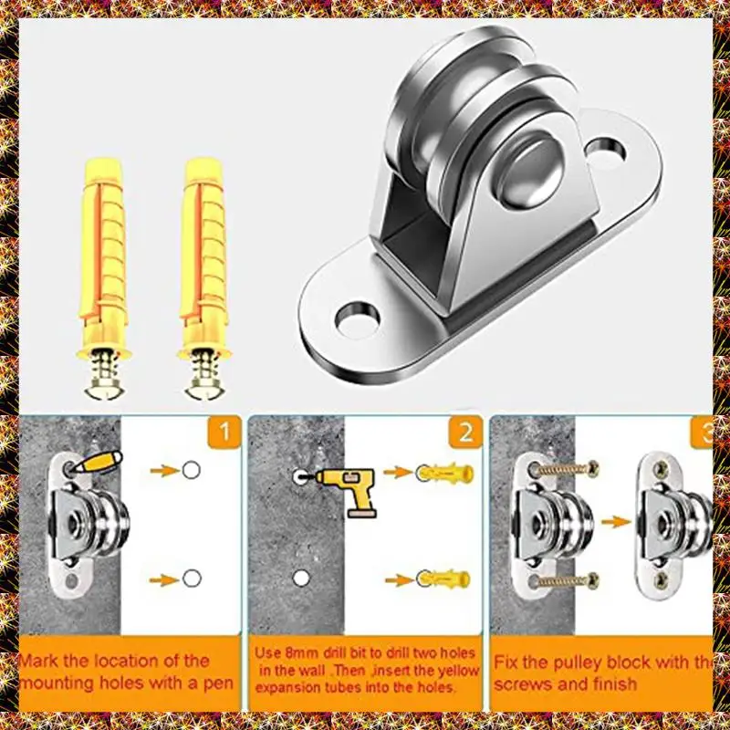 Bloco de polia de aço inoxidável btcl 304, bloco de polia pequeno, polia silenciosa, manuseio de material e kit diy, 8 peças