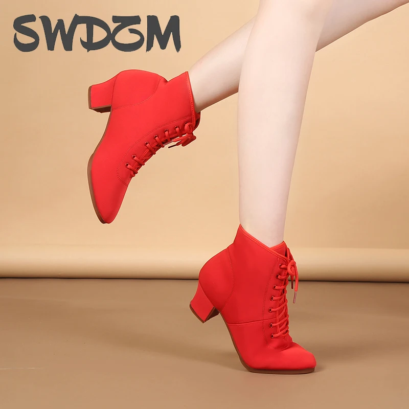 SWDZM zapatos de mujer, zapatos de baile de salón, suela blanda, vals, Tango, Jazz, zapatos de baile latino, zapatillas de baile de tacón medio para mujer