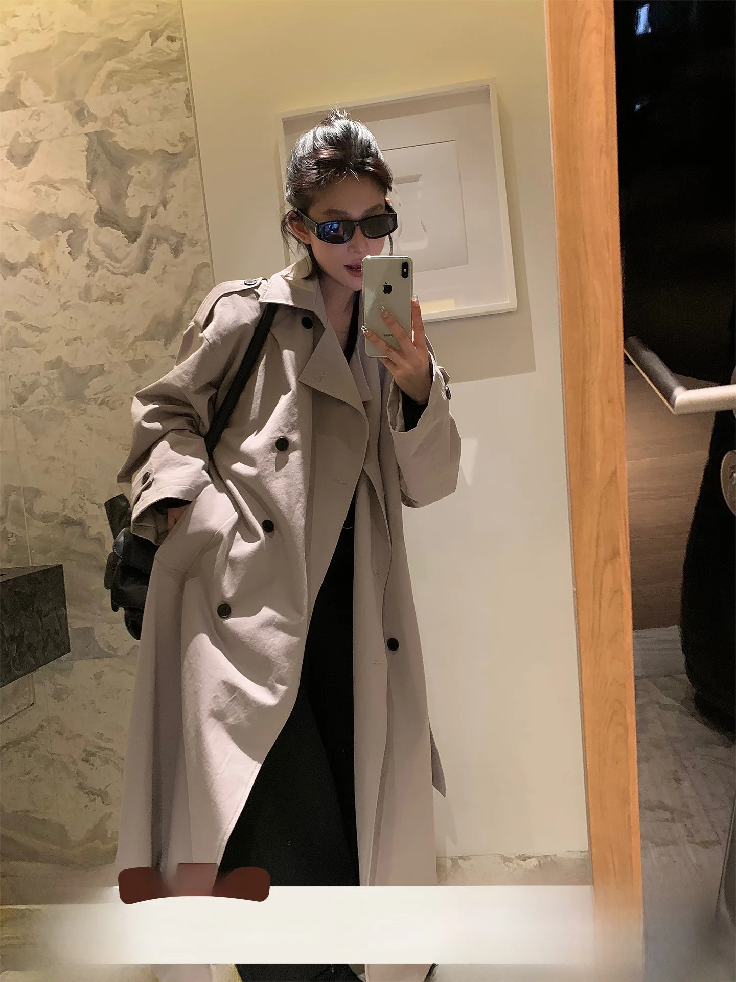 

Wutong Long Sve ветровка пальто женское свободное покрое повседневное Sle корейская версия осенняя верхняя одежда с двойной застежкой на пуговицы