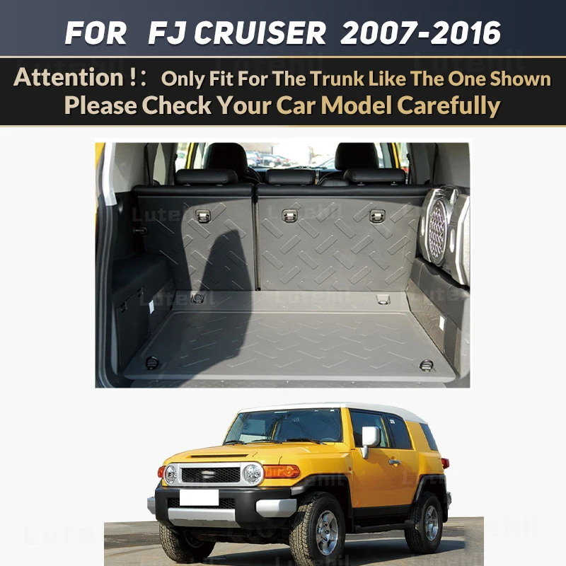 Lutehil Car Trunk Mat For Toyota FJ Cruiser 2007-2016 08 09 10 11 12 13 14 15 Cargo Liner Carpet Interior Accessories Cover