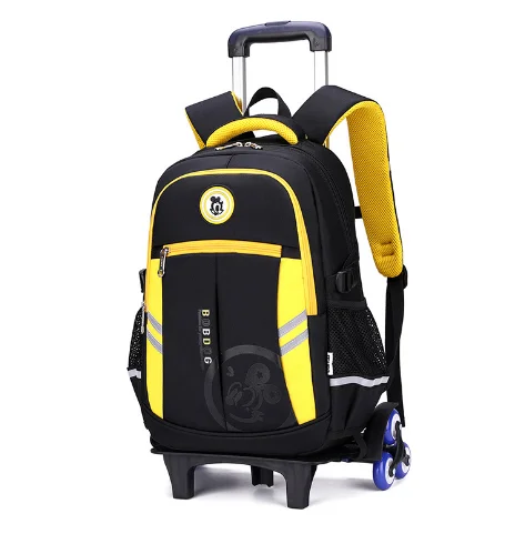 6 Wheels Kids Wheeled Backpack Boys Rolling School Trolley Bag Travel Satchel Luggage
