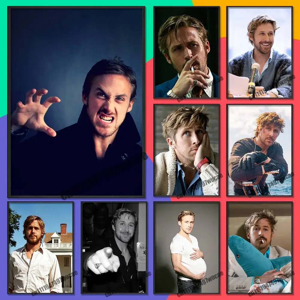 For Ryan Gosling Poster Cover Wall Murals Home Custom Self-adhesive Decoration Sticker Playbill Film
