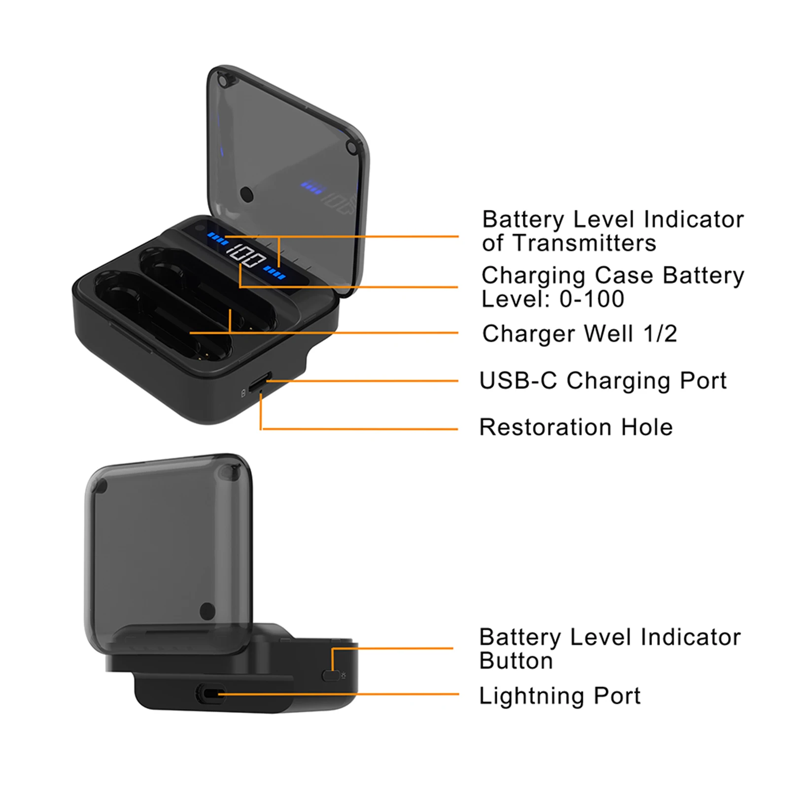 COMICA-Vimo S-UC نظام الميكروفون اللاسلكي ، المدمج في بطارية أندرويد ، آيفون 15 ، 14 ، 13 ، 12 ، 11 ، بث مباشر ، مقابلة ، Vlog