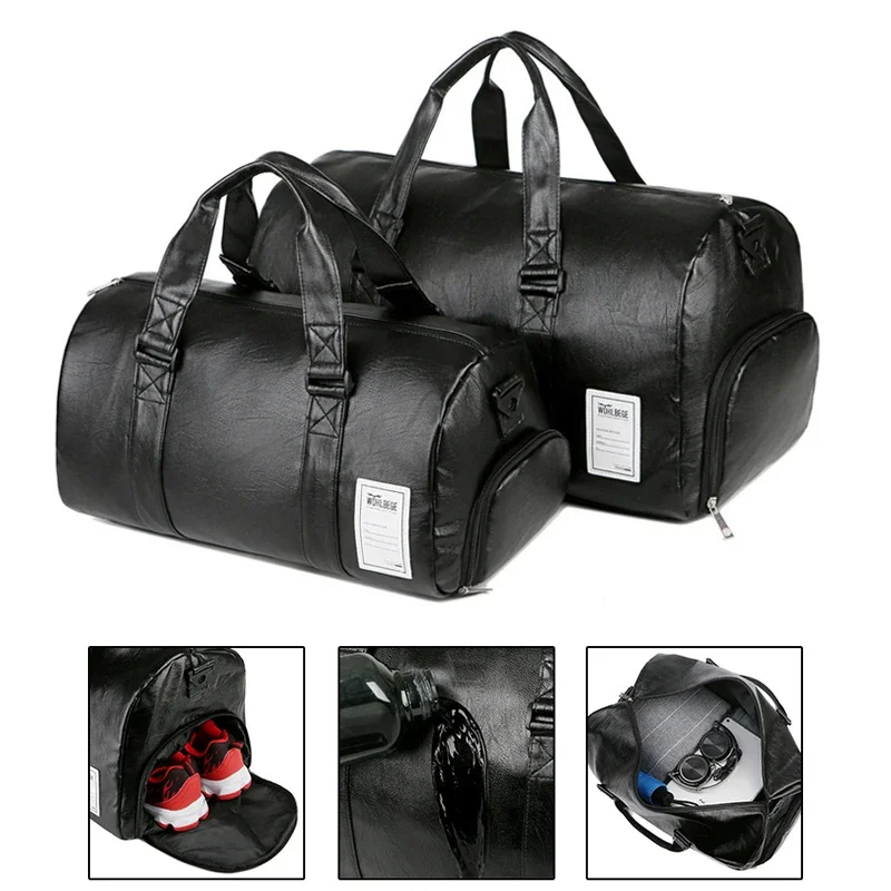 Fitness for Man Shoes PU Leather Travel Duffle Waterproof Shoulder Swimming Outdoors Sports Boxing Bags Handbag WT182