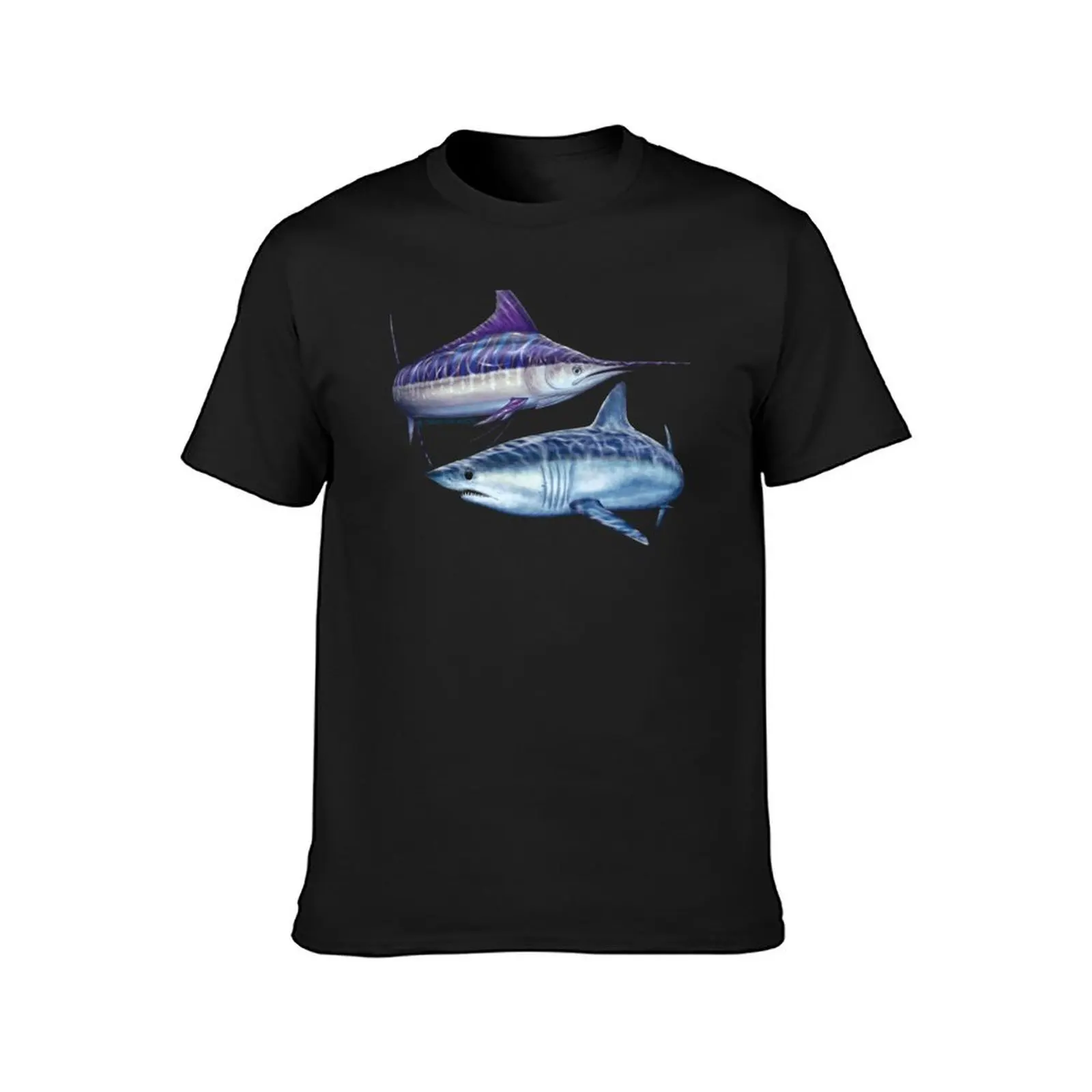 Striped marlin & Mako shark T-Shirt summer tops vintage clothes Aesthetic clothing summer top mens plain t shirts