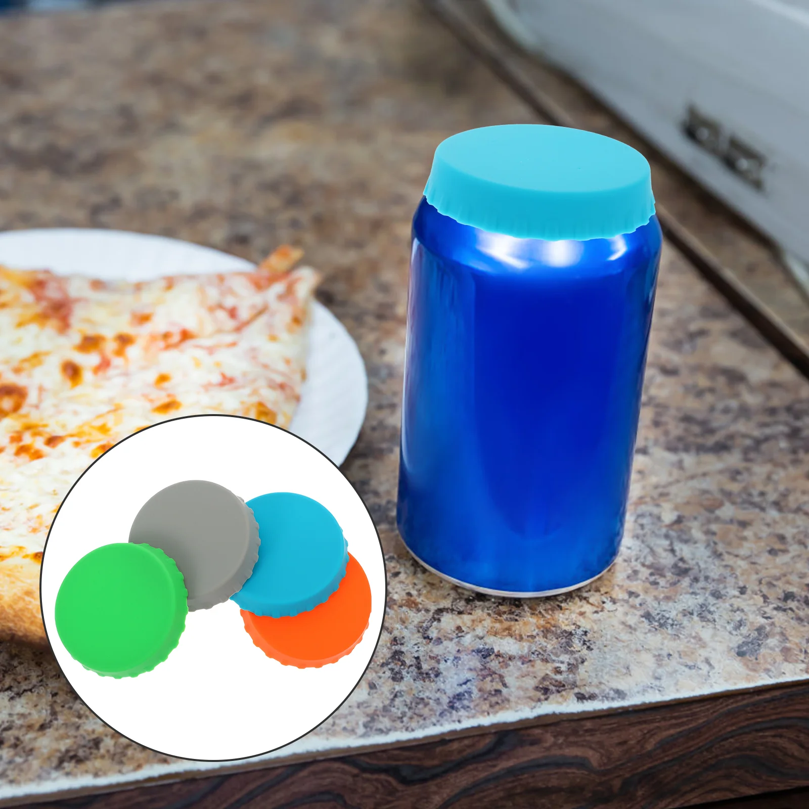 

4 Pcs Silicone Can Sealer Soda Lids for Beverage Cans Reusable Sealing Covers Dust Proof Lightweight Practical Use