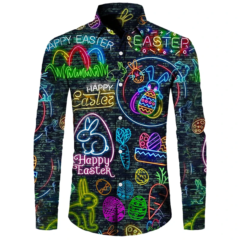 

Funny 3D Print Man Long-sleeved shirt Fashion Single Breasted Loose Top Street Hip Hop y2k Clothes Casual Lapel Men Social Shirt