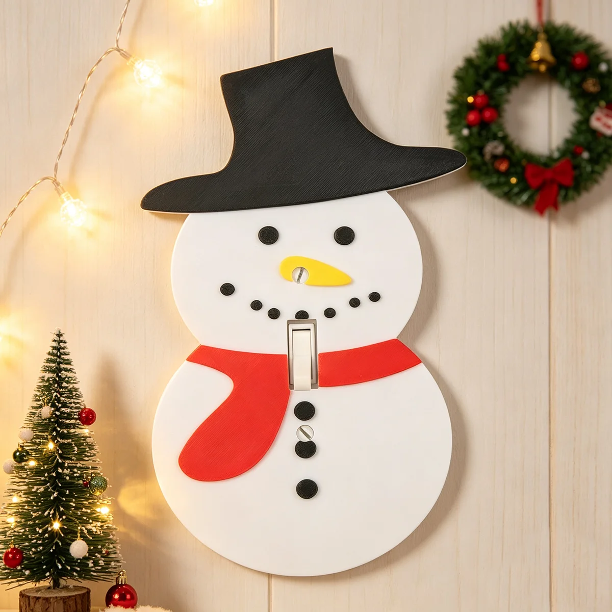 Cross-border Christmas Snowman Single Toggle Switch Plate Cute 3D Cartoon Holiday Wall Switch Decor Cover