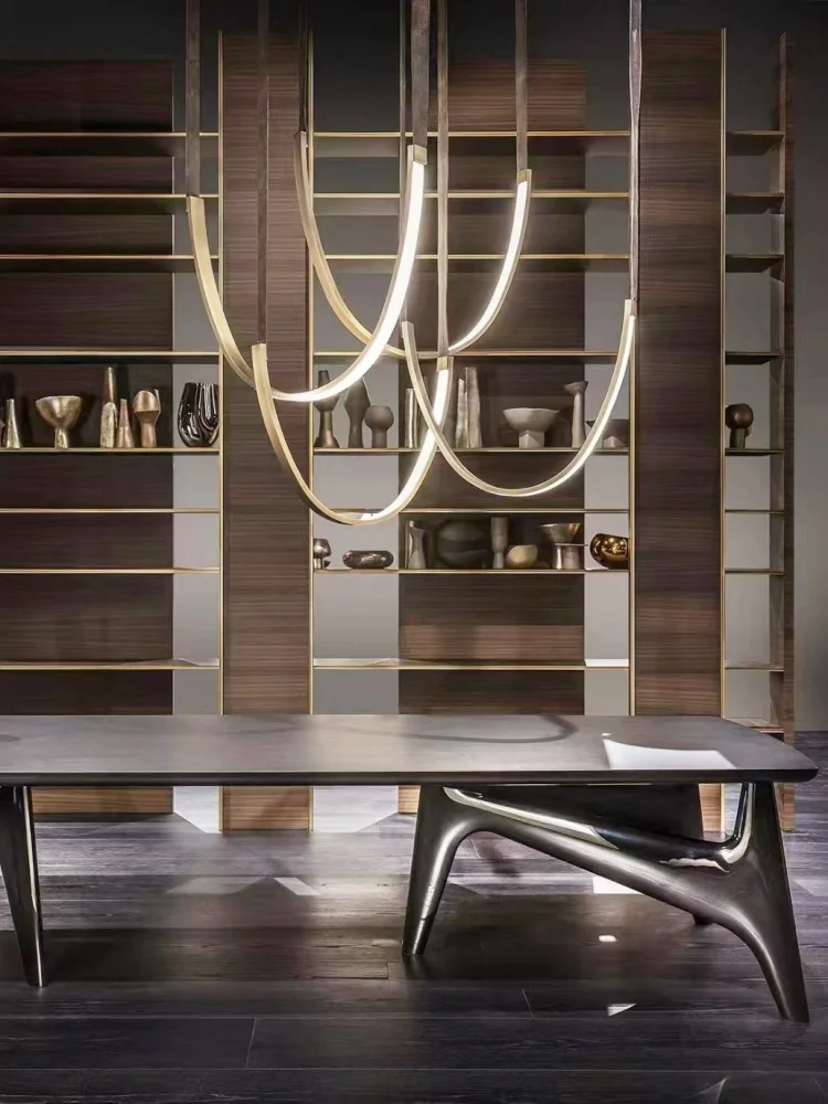 

Modern U-shaped Leather Pendant Light Nordic Design Living Room Foyer Staircase Villa Belt Ceiling Chandeliers Home Decor Items