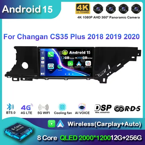 Imagen 1 del producto Android 14 para Changan CS35 Plus 2018 2019 2020 dvd para coche Radio estéreo reproductor Multimedia navegación GPS Carplay No 2din 7862A