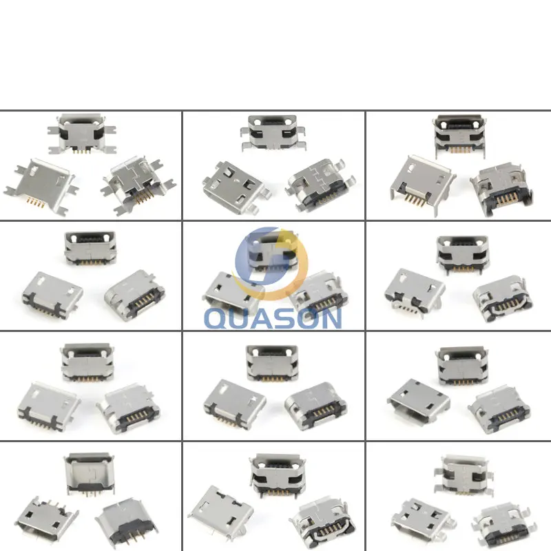 60pcs/lot 5 Pin SMT Socket Connector Micro USB Type B Female Placement 12 Models SMD DIP Socket Connector