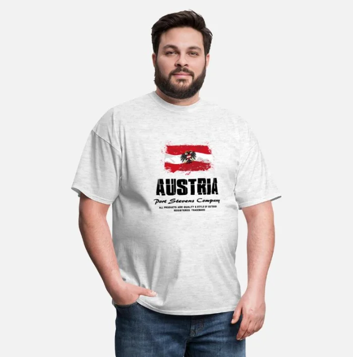 

Novel Austria Flag T Shirt. Short Sleeve 100% Cotton Casual T-shirts Loose Top Size S-3XL