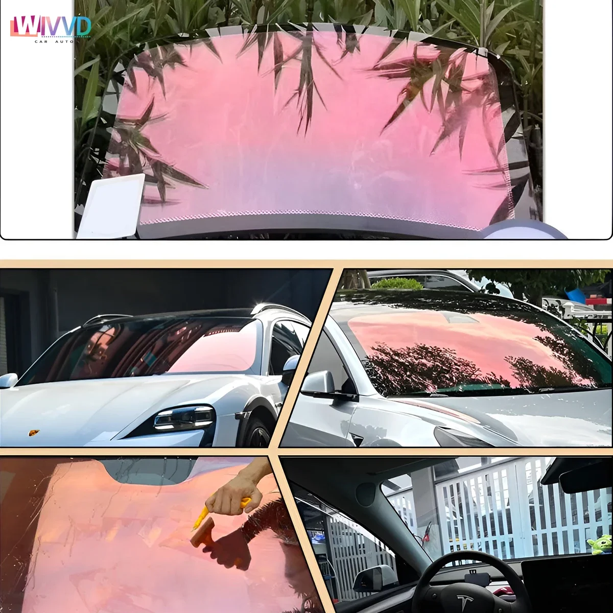 Solar Tint Film Ghost Rose Red Chameleon VLT78% Windscreen Foils Car Front Rear Window Tint Windshield Protection